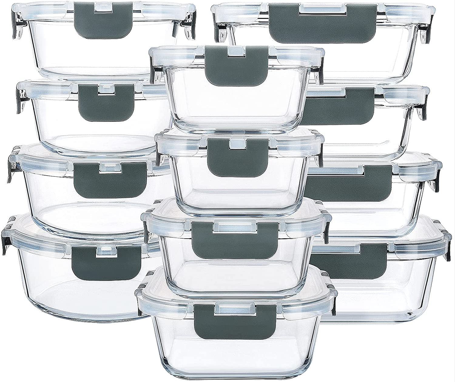 24Pcs - multi size glass containers 