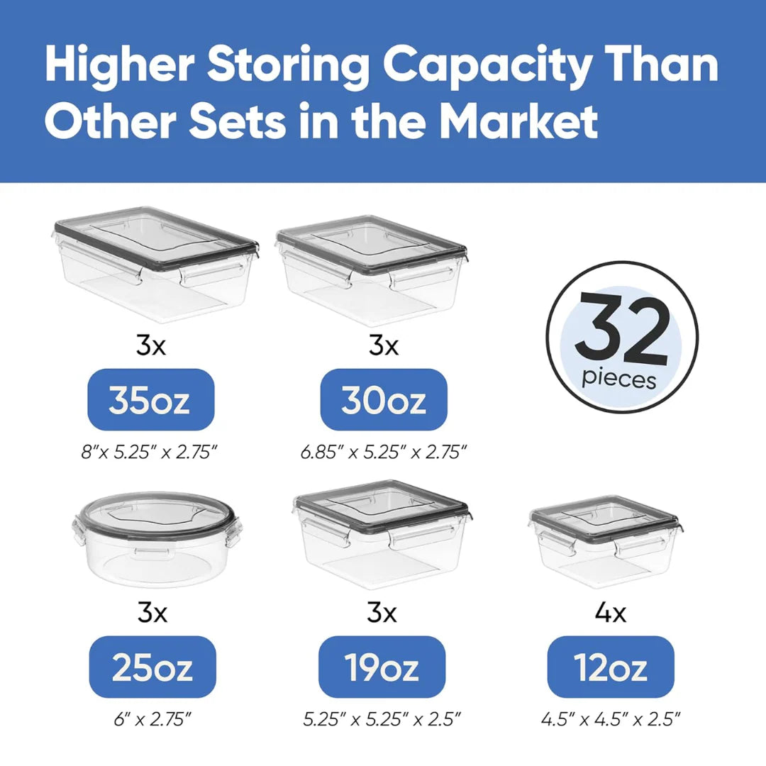 16Pcs - Snapseal containers 