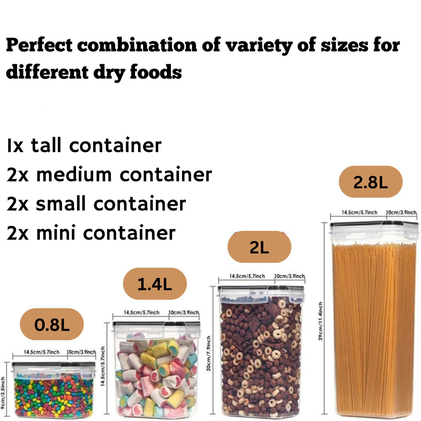 7Pcs - Snapseal containers